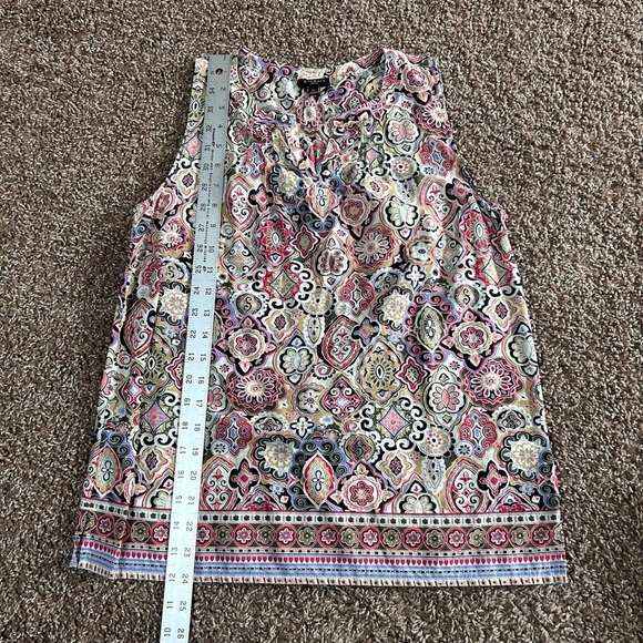 Talbots Pink and Cream Sleeveless Blouse Relaxed Fit - Picture 5 of 10